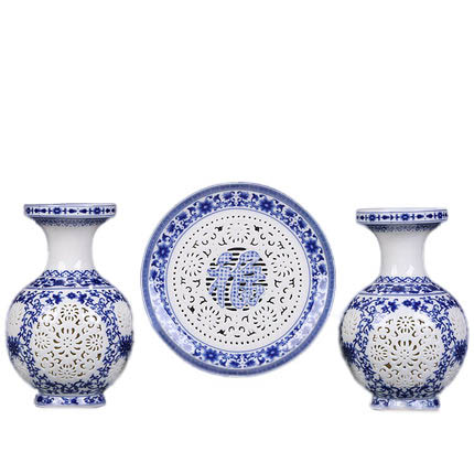 Compatible porcelain for Jahrriesnge hollow vase set 3 pcs cna0908 Compatible porcelain Jahrriesnge for hollow vase set 3 pcs cna0908