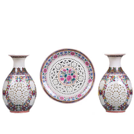 Compatible porcelain for Jahrriesnge hollow vase set 3 pcs cna0909 Compatible porcelain Jahrriesnge for hollow vase set 3 pcs cna0909