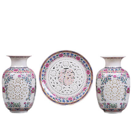 Compatible porcelain for Jahrriesnge hollow vase set 3 pcs cna0910 Compatible porcelain Jahrriesnge for hollow vase set 3 pcs cna0910