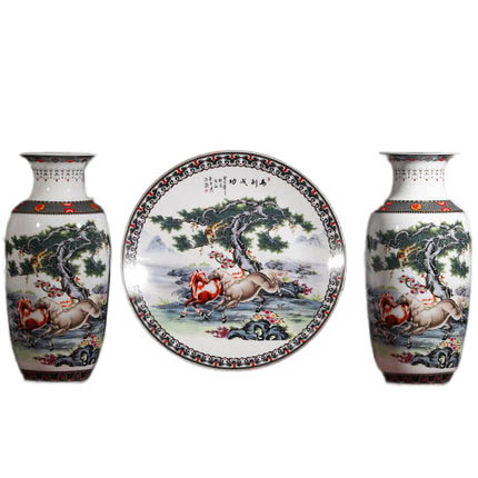 Compatible porcelain for Jahrriesnge horses vase set 3pcs cna1045 Compatible porcelain Jahrriesnge for horses vase set 3pcs cna1045