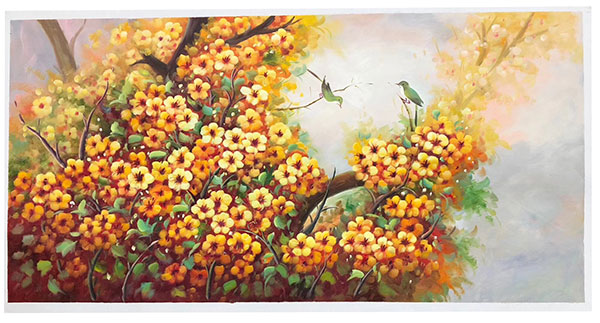 Compatible Oil Painting for JAHRRIESNGE yellow-flower-lpg0393 Compatible Oil Painting JAHRRIESNGE for yellow-flower-lpg0393